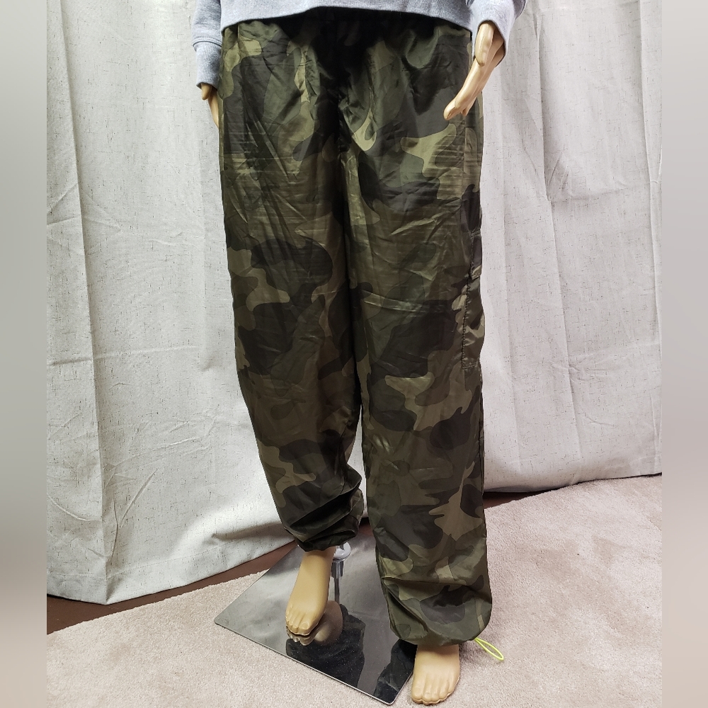 Juniors 3X NoBo Lined Camo Elastic Waist Wind Pants Joggers Adjustable Ankle